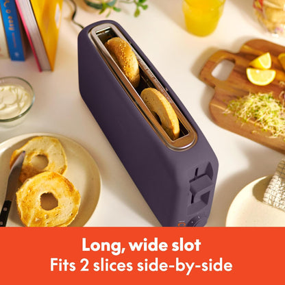 bella 2 Slice Slim Toaster, Fits-anywhere™ Kitchenware, 6 Setting Shade Control with Reheat & Cancel Buttons, Fits sourdough, 10” Long Slot, Anti Jam & Auto Shutoff, 900 Watt, Oatmilk