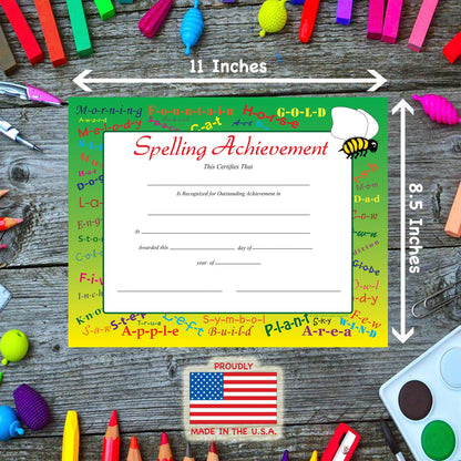 SHAPES ETC. Recognition Certificate - Spelling Achievement