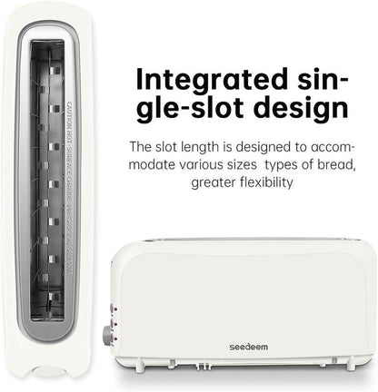 Fits-Anywhere 750W Slim Toaster with 6 Shade Settings, Cancel, Reheat & Defrost, Removable Crumb Tray - Perfect Toast Every Time!