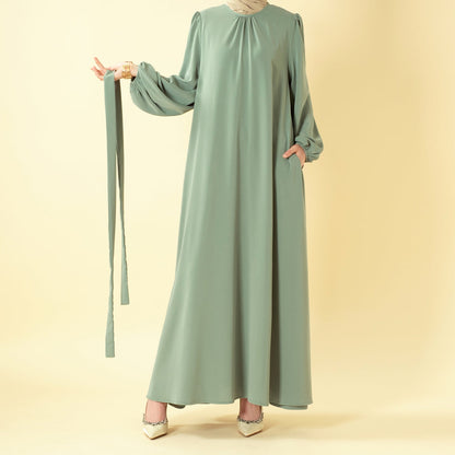 Candy Color Pleated Abaya | Must-have Essential Basic Dress (MA142)