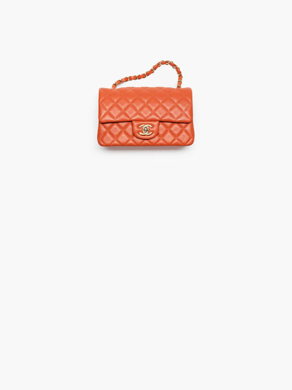 Bold & Beautiful — Chanel Lambskin & Gold-Tone Metal Bag in Dark Orange