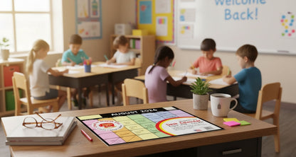 SHAPES ETC. Academic Year Desk Calendar- Chalkboard Design Desk Calendar