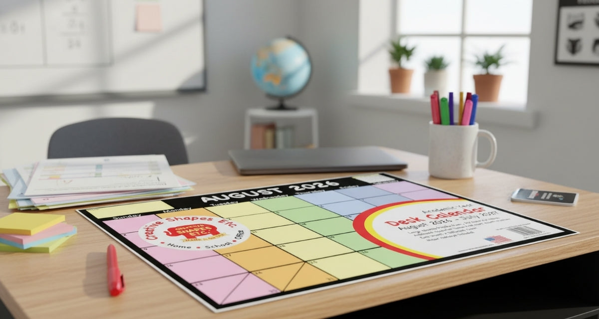 SHAPES ETC. Academic Year Desk Calendar- Chalkboard Design Desk Calendar