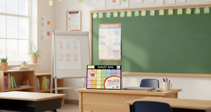 SHAPES ETC. Academic Year Desk Calendar- Chalkboard Design Desk Calendar