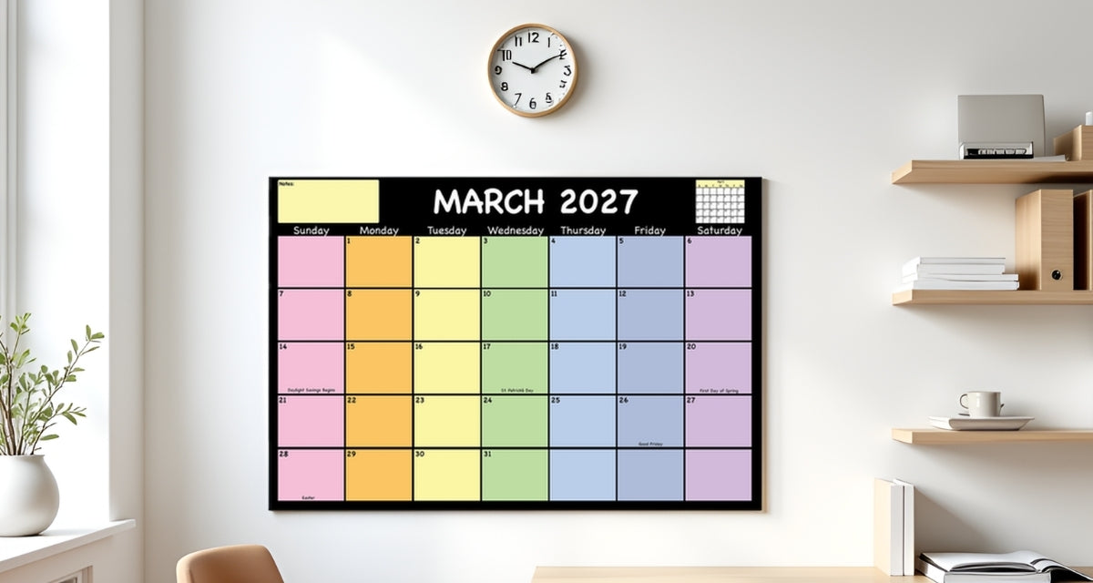 SHAPES ETC. Academic Year Desk Calendar- Chalkboard Design Desk Calendar