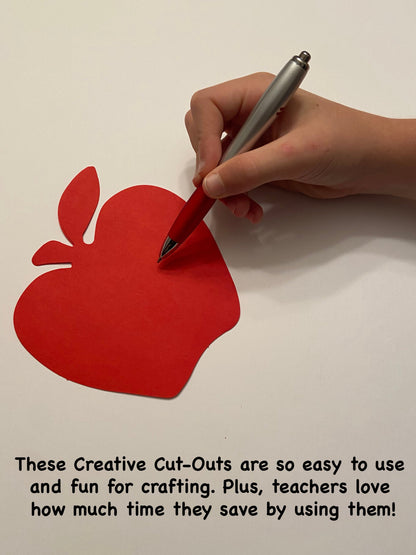 SHAPES ETC. Small Single Color Cut-Out - Red Apple