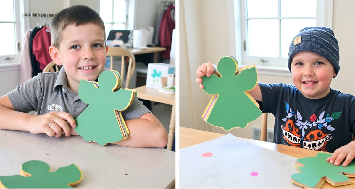 SHAPES ETC. Large Assorted Color Creative Foam Cut-Outs - Angel