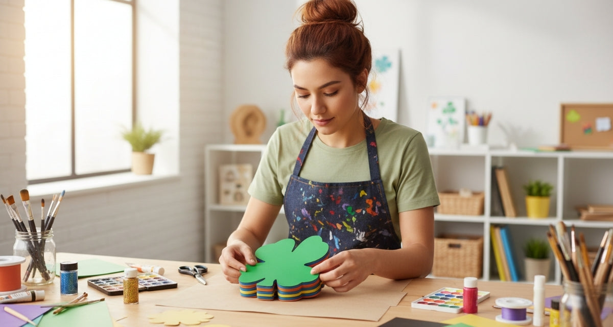 SHAPES ETC. Four Leaf Clover Assorted Color Super Cut-Outs- 8.75” x 9.5”