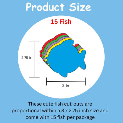 SHAPES ETC. Fish Foam Assorted Color Creative Cut-Outs- 3”