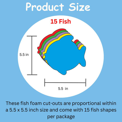 SHAPES ETC. Fish Foam Assorted Color Creative Cut-Outs- 5.5"
