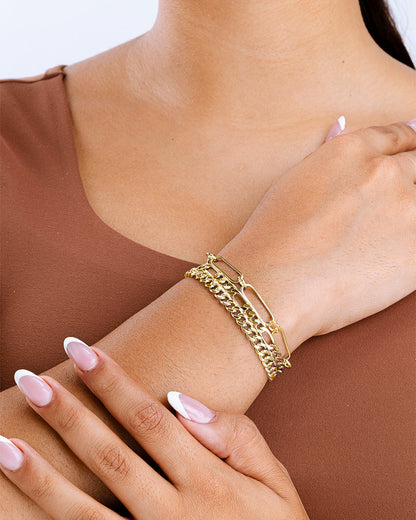 Layered Chain Bolo Bracelet