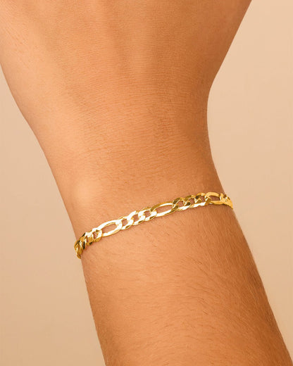 Dainty Sterling Silver Figarro Chain Bracelet