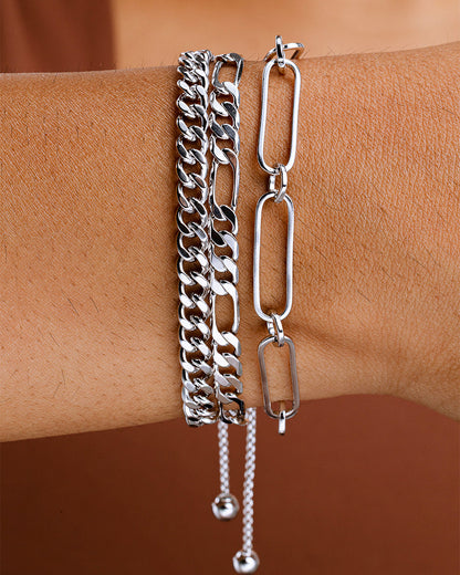Layered Chain Bolo Bracelet
