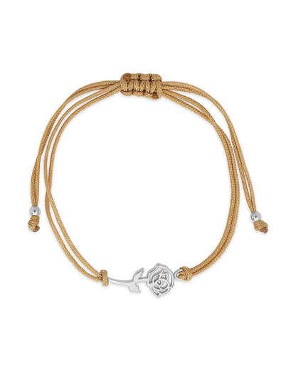 Sterling Silver Birth Flower Bolo Bracelet
