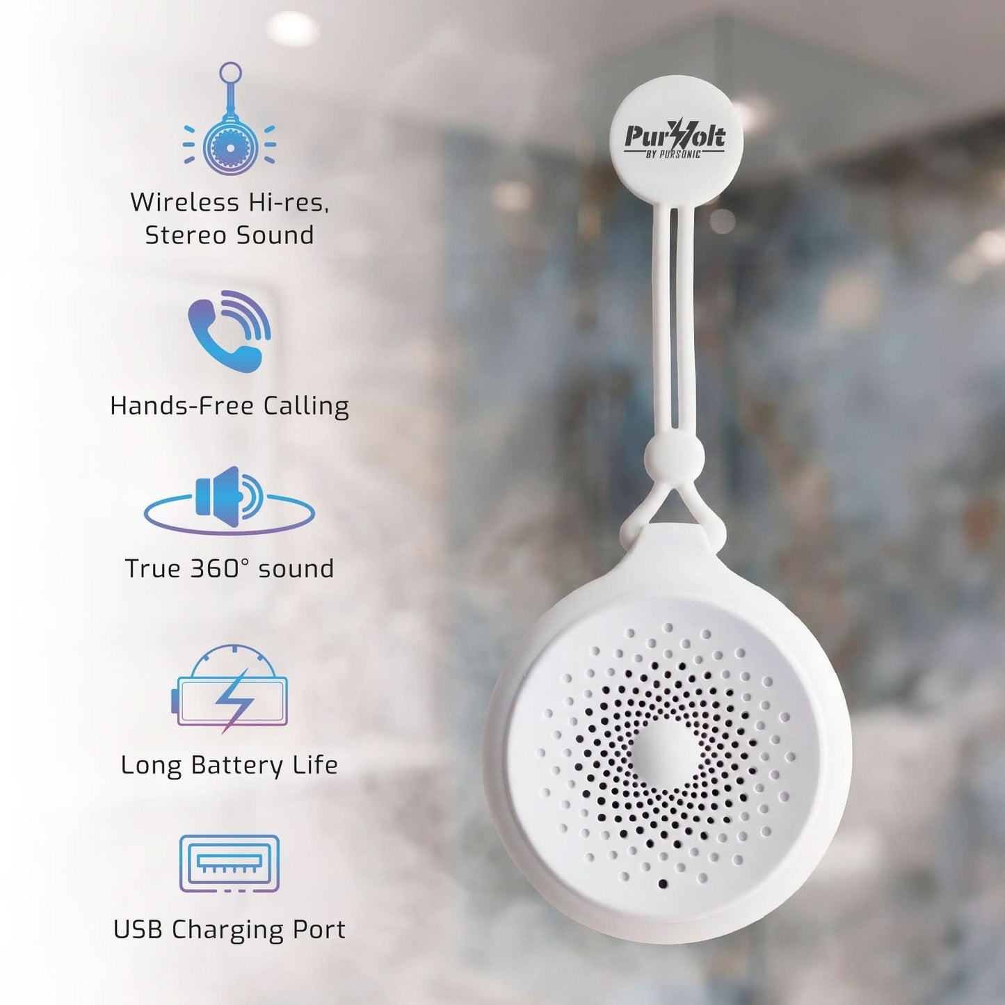 Pursonic Peak Wireless Speaker & Pursonic Waterproof Wireless Speaker Bundle – 360° Hi-Res Sound Anywhere, Anytime - TrendDora
