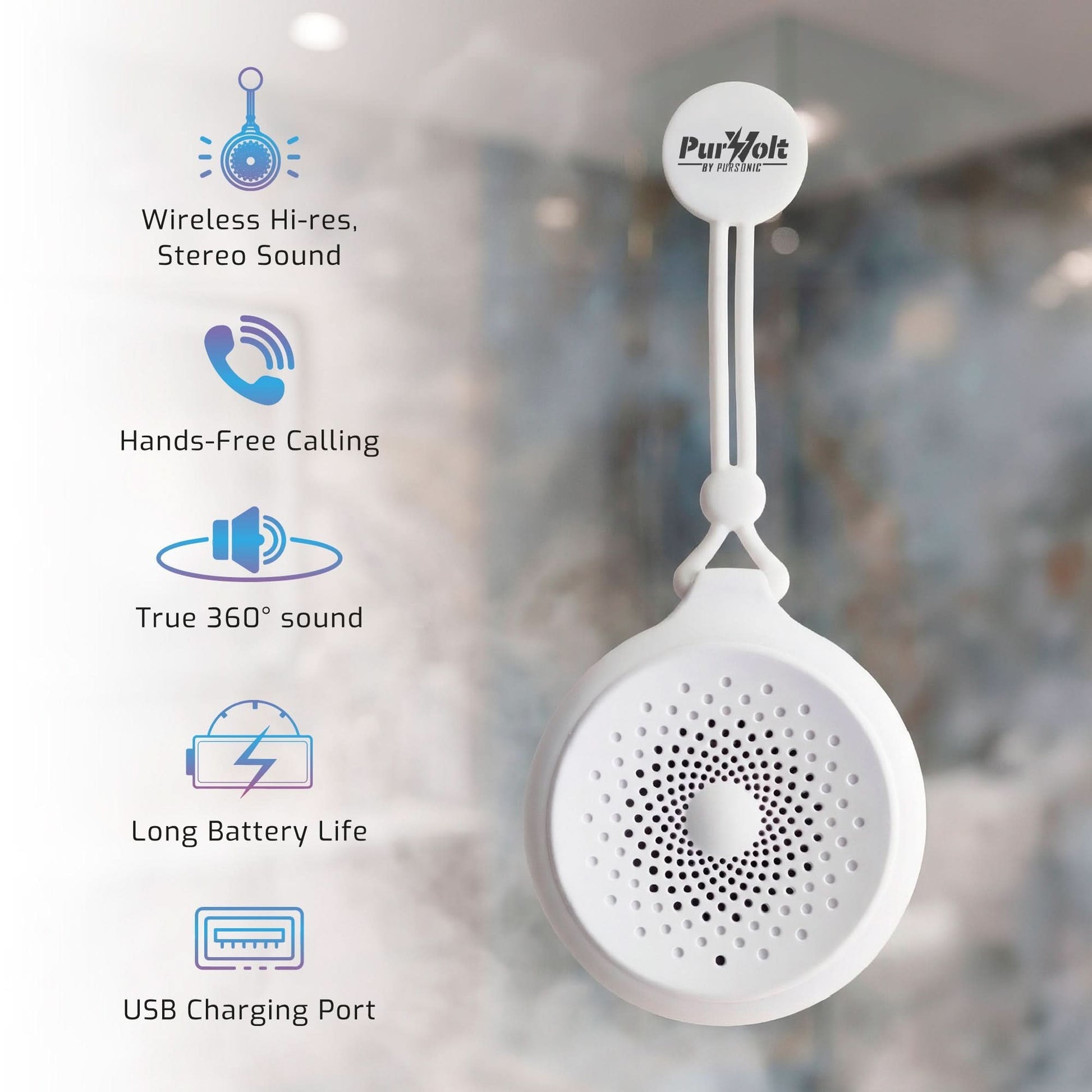 Pursonic Peak Wireless Speaker & Pursonic Waterproof Wireless Speaker Bundle – 360° Hi-Res Sound Anywhere, Anytime - TrendDora