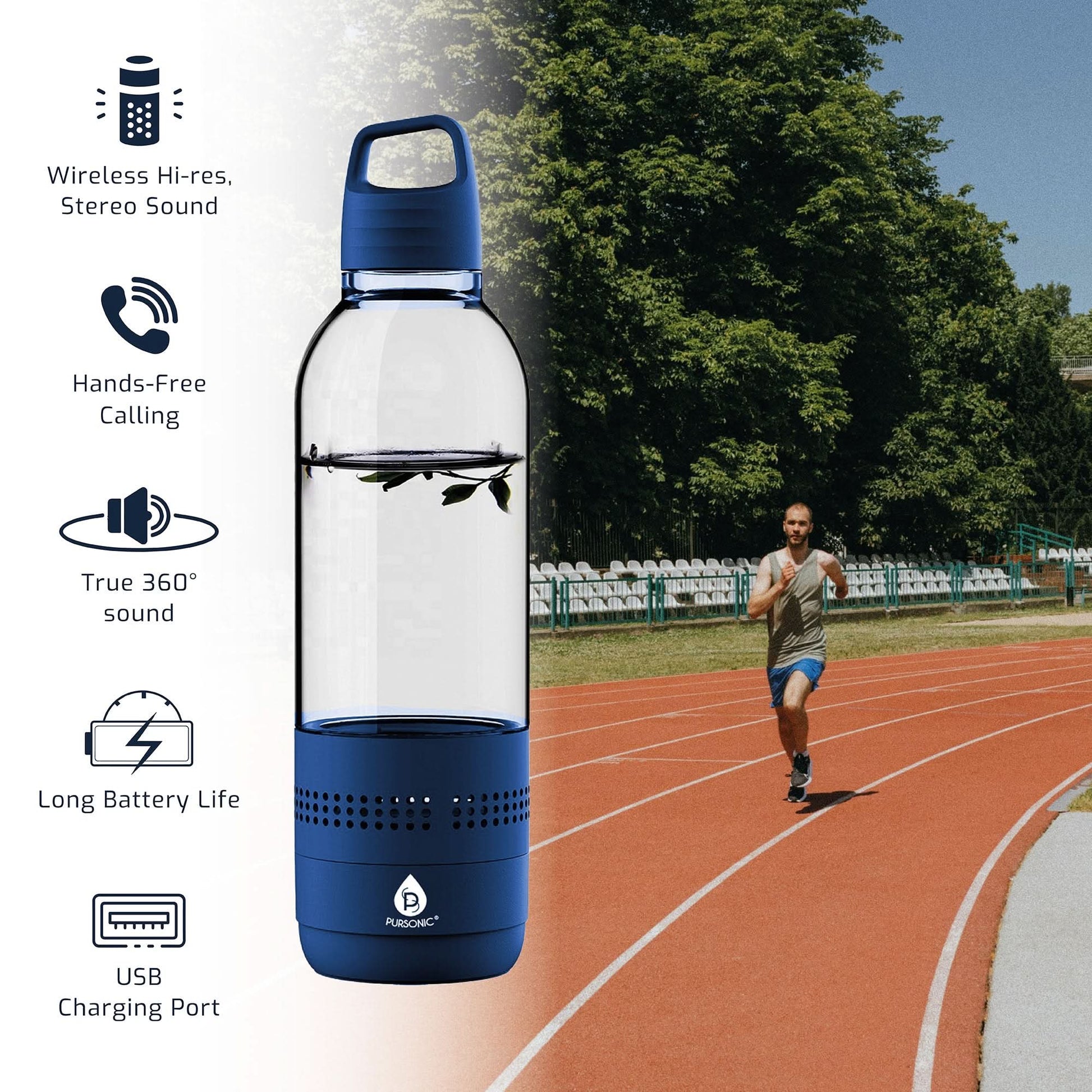 Pursonic 2-in-1 Water Bottle with Built-In Wireless Speaker - TrendDora