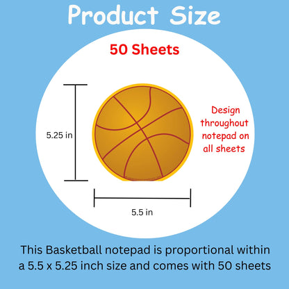 SHAPES ETC. Large Notepad - Basketball