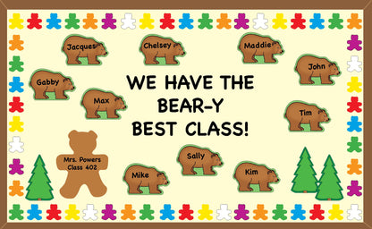 SHAPES ETC. Teddy Bear Single Color Super Cut-Outs- 8” x 10”