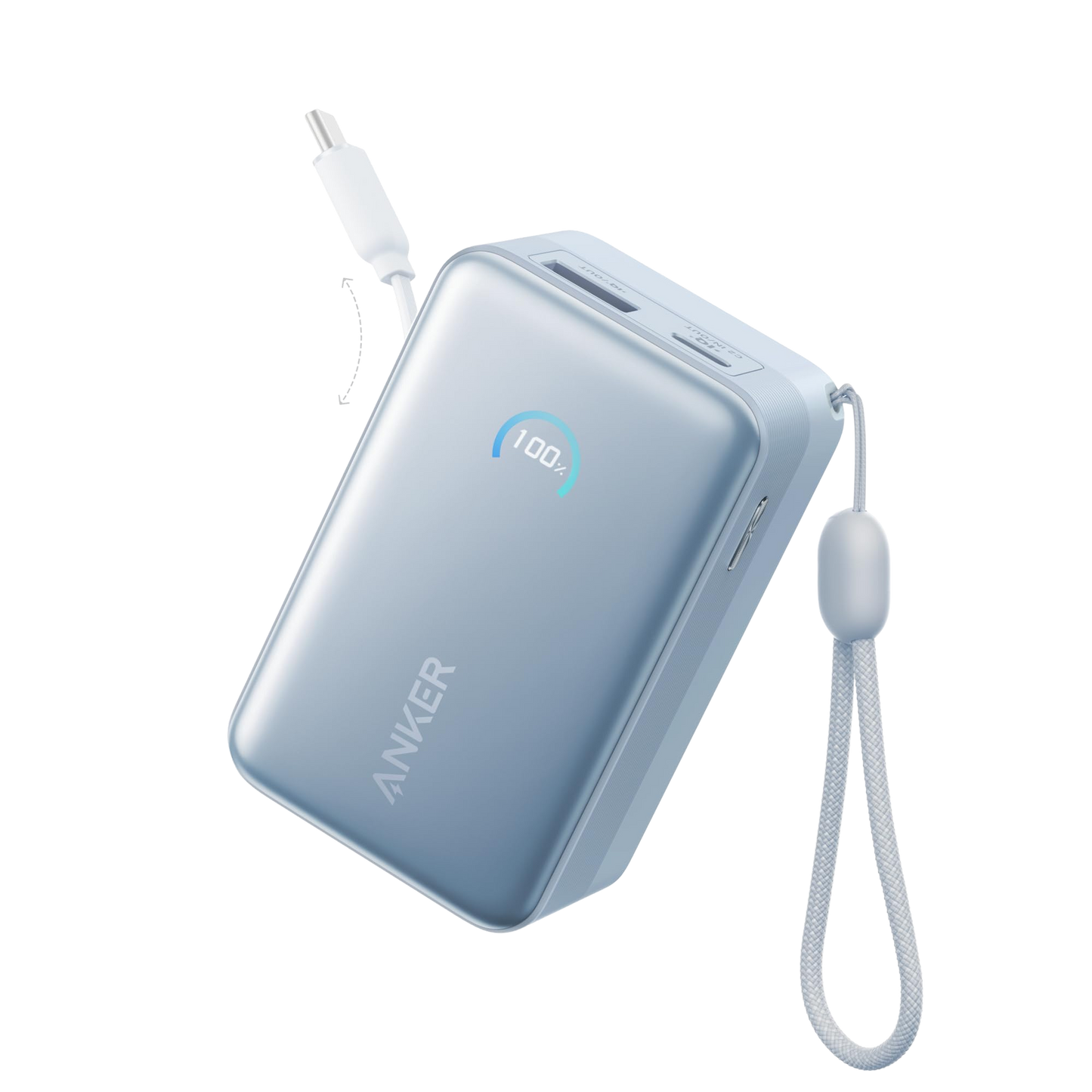 Anker Nano Power Bank (10K, 45W, Built-In Retractable USB-C Cable)