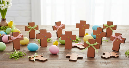 SHAPES ETC. Brown Cross Foam Single Color Creative Cut-Outs- 3”