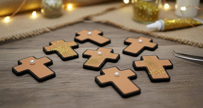 SHAPES ETC. Brown Cross Foam Single Color Creative Cut-Outs- 3”