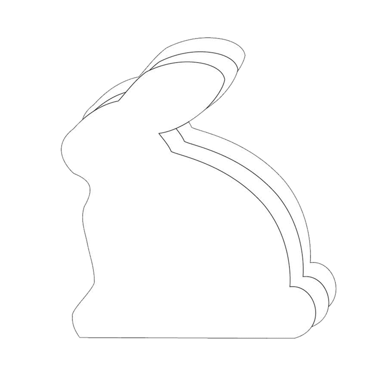 Die-Cut Magnetic - Small Single Color Bunny