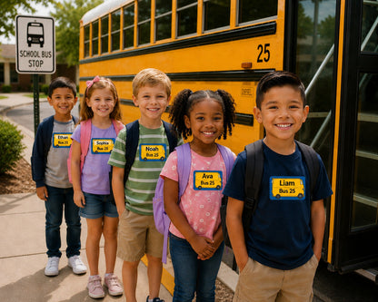 SHAPES ETC. Nametag - School Bus