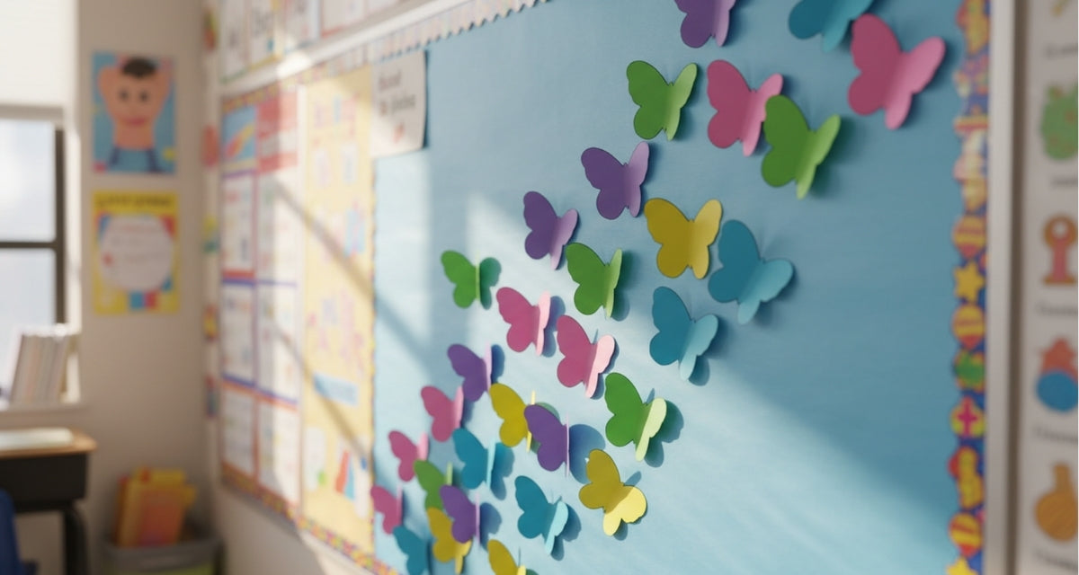 SHAPES ETC. Butterfly Marble Assorted Color Creative Cut-Outs- 5.5"
