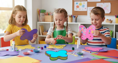 SHAPES ETC.  Butterfly Marble Assorted Color Creative Cut-Outs- 3"