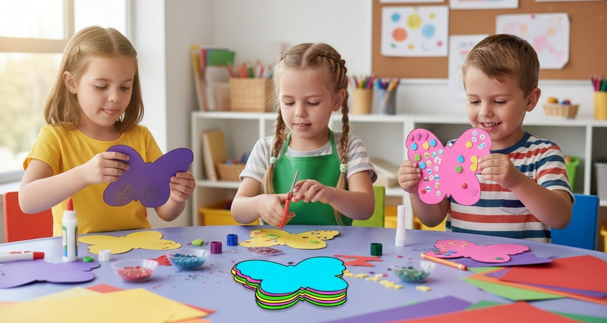 SHAPES ETC. Large Assorted Color Creative Foam Cut-Outs - Butterfly