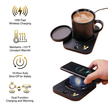The Modern Workspace Productivity Bundle: Pursonic 3-in-1 LED Desk Lamp + Sip & Charge Wireless & Mug Warmer