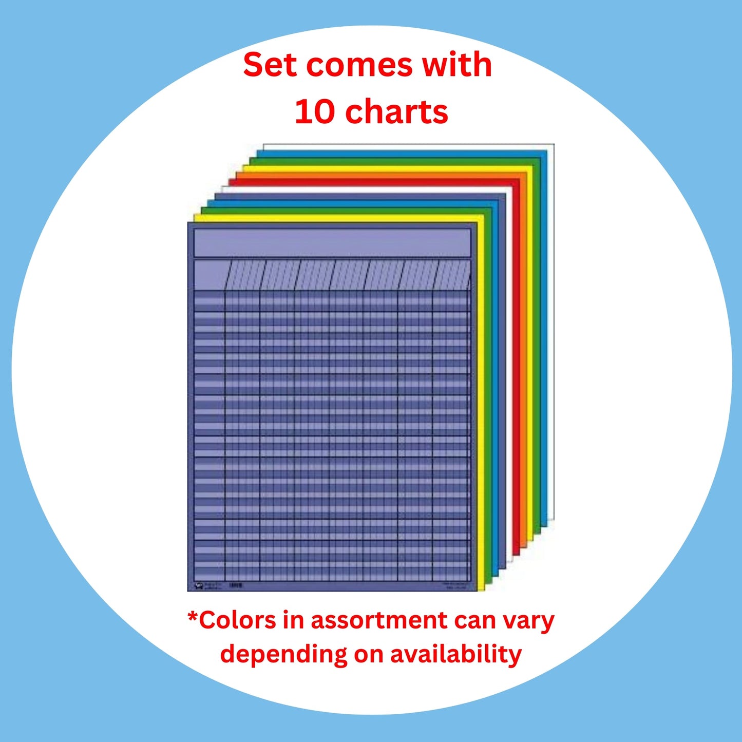 SHAPES ETC. Vertical Chart  - Set of 10