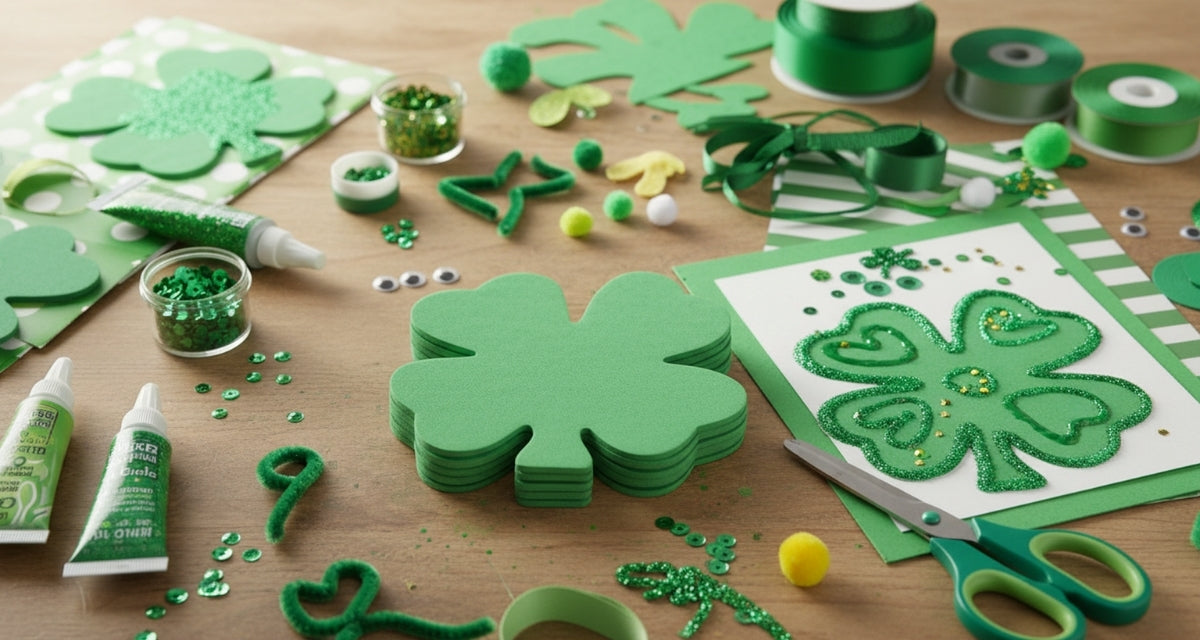 SHAPES ETC. Four Leaf Clover Bright Neon Single Color Super Cut-Outs- 8.75” x 9.5"