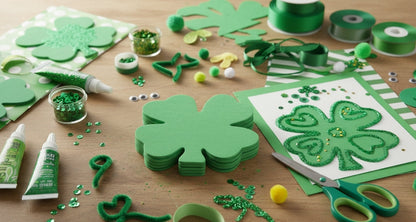 SHAPES ETC.  Large Assorted Color Creative Foam Cut-Outs - Four Leaf Clover