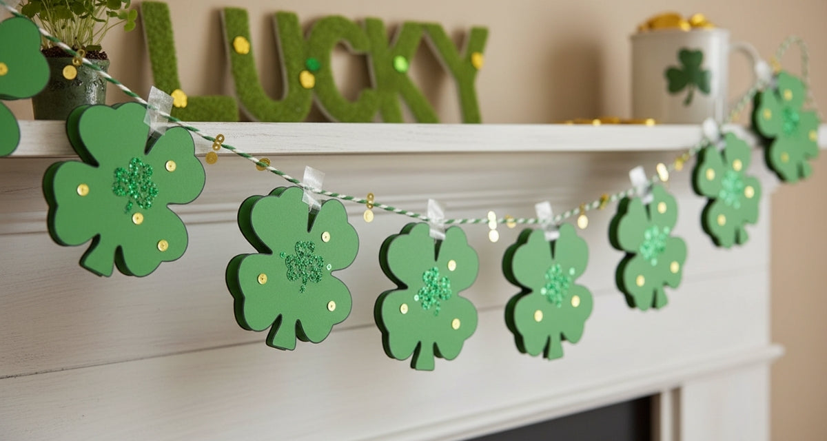 SHAPES ETC. Four Leaf Clover Bright Neon Single Color Super Cut-Outs- 8.75” x 9.5"