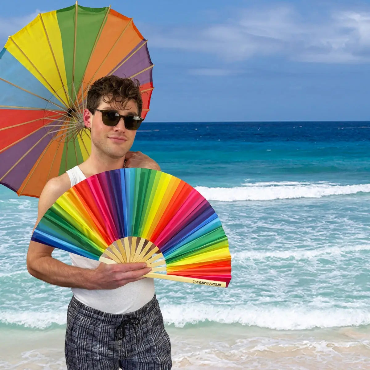 Rainbow Folding Fan