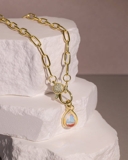 Tay Moonstone Charm & Chain Necklace