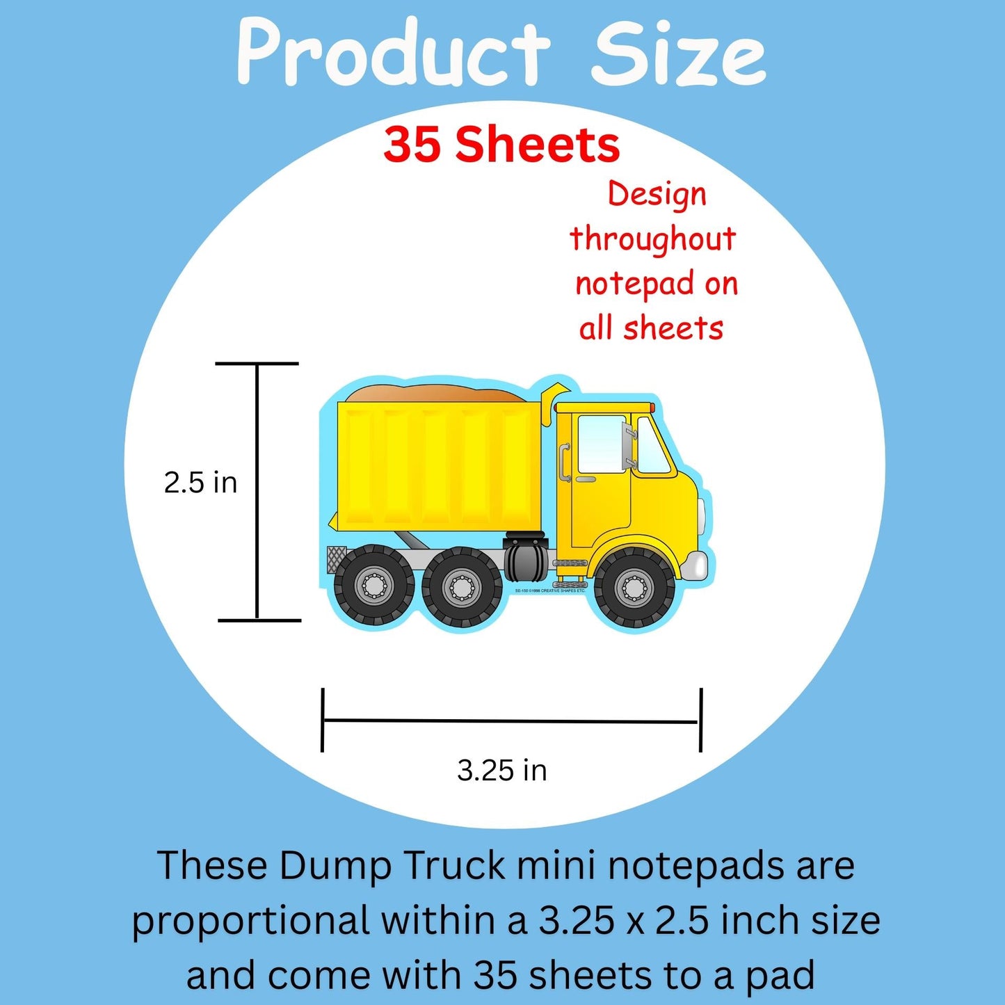 SHAPES ETC. Mini Notepad - Dump Truck