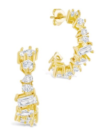 Keziah Geo Cut CZ Hoops