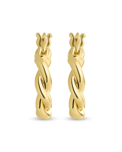 Hazel Textured Twisted Hoop Earrings