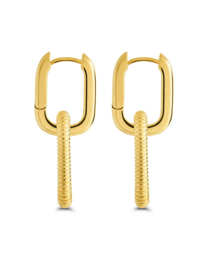 Felicity Textured Chain Link Drop Earrings