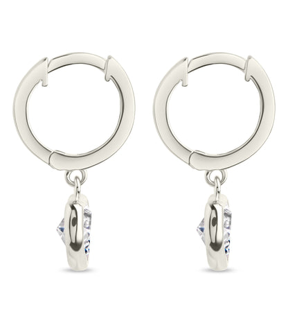 Sterling Silver Lizzy CZ Heart Drop Earrings