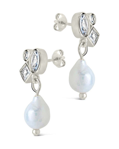 Penny CZ & Pearl Cluster Studs