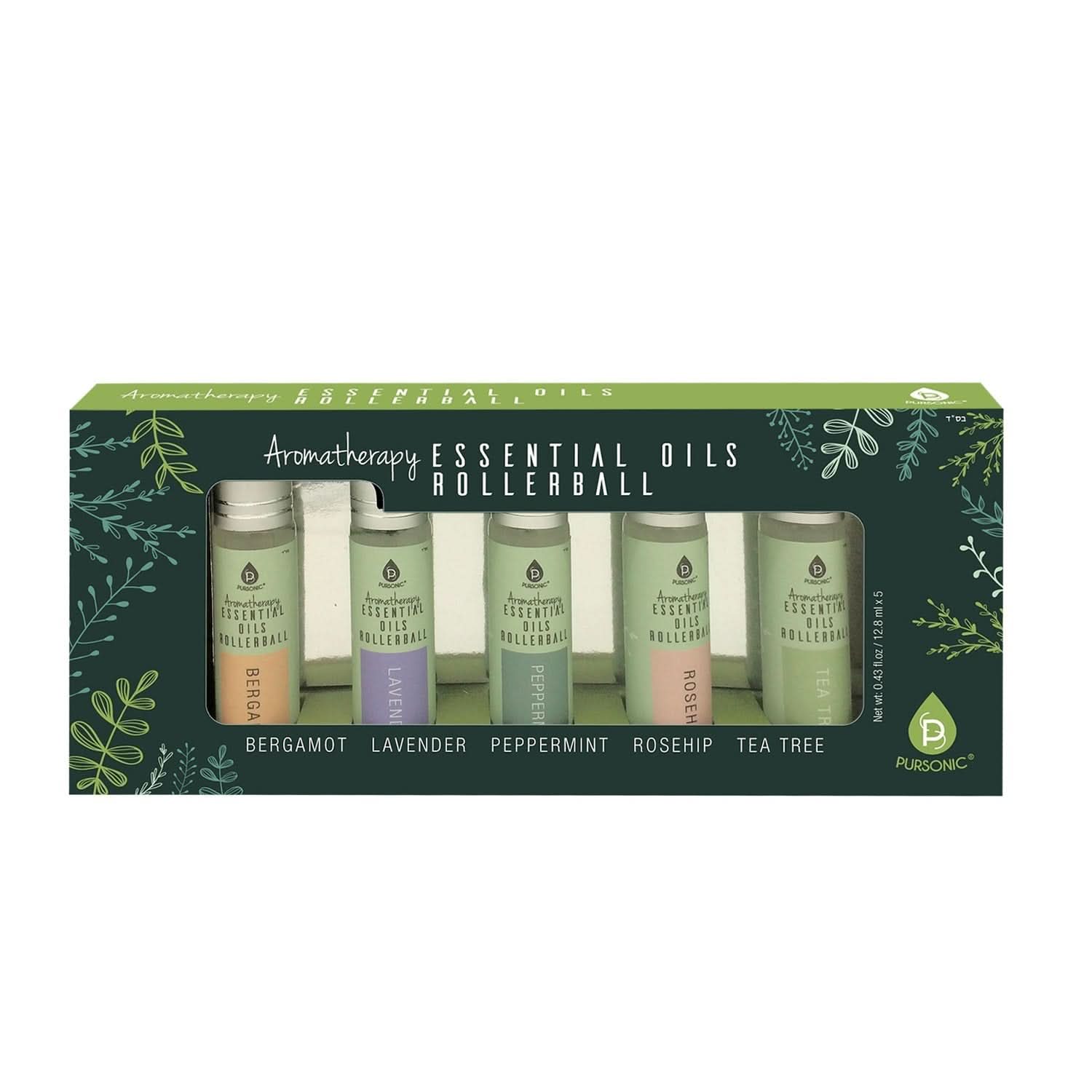 Aromatherapy Essential Oils Rollerballs (Bergamot, Lavender, Peppermint, Rosehip, Tea Tree) - TrendDora