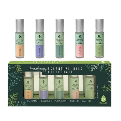 Aromatherapy Essential Oils Rollerballs (Bergamot, Lavender, Peppermint, Rosehip, Tea Tree) - TrendDora