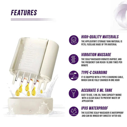 Electric Oil Applicator and Vibration Scalp Massager 2 in 1. DC-eterus
