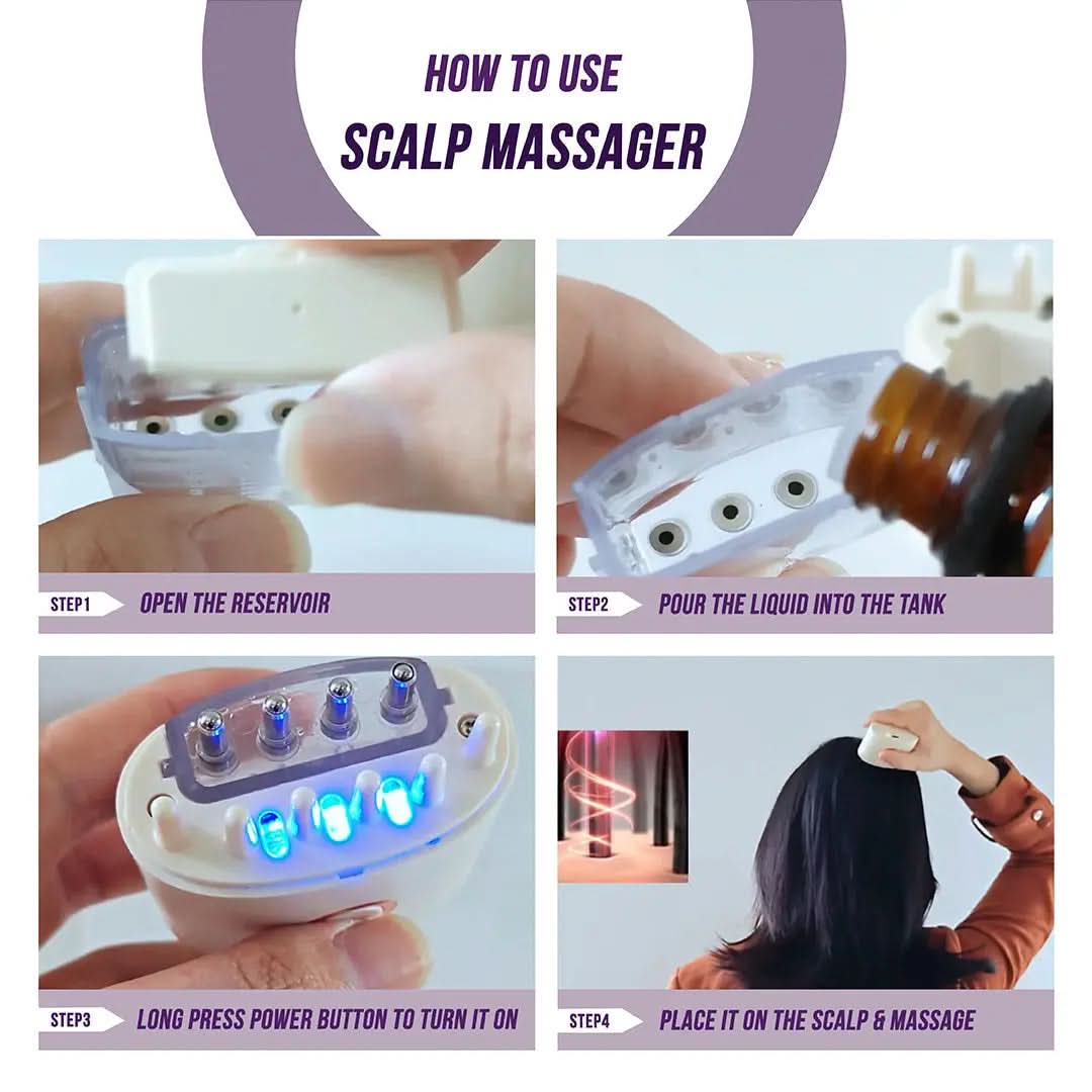 Electric Oil Applicator and Vibration Scalp Massager 2 in 1. DC-eterus
