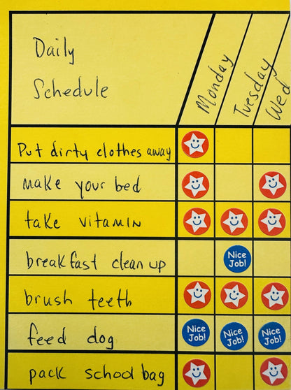 SHAPES ETC. Horizontal Chart Set of 12 - White