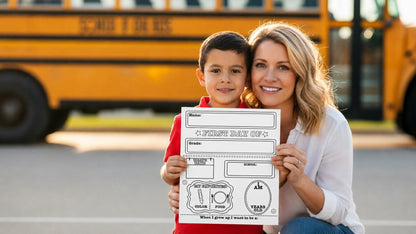 SHAPES ETC. First Day of School Announcement - Black/White